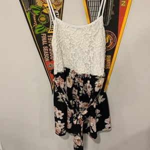 Black and White Floral Romper